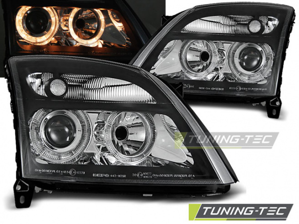 Upgrade Design Angel Eyes Scheinwerfer für Opel Vectra C / Signum 02-05 schwarz